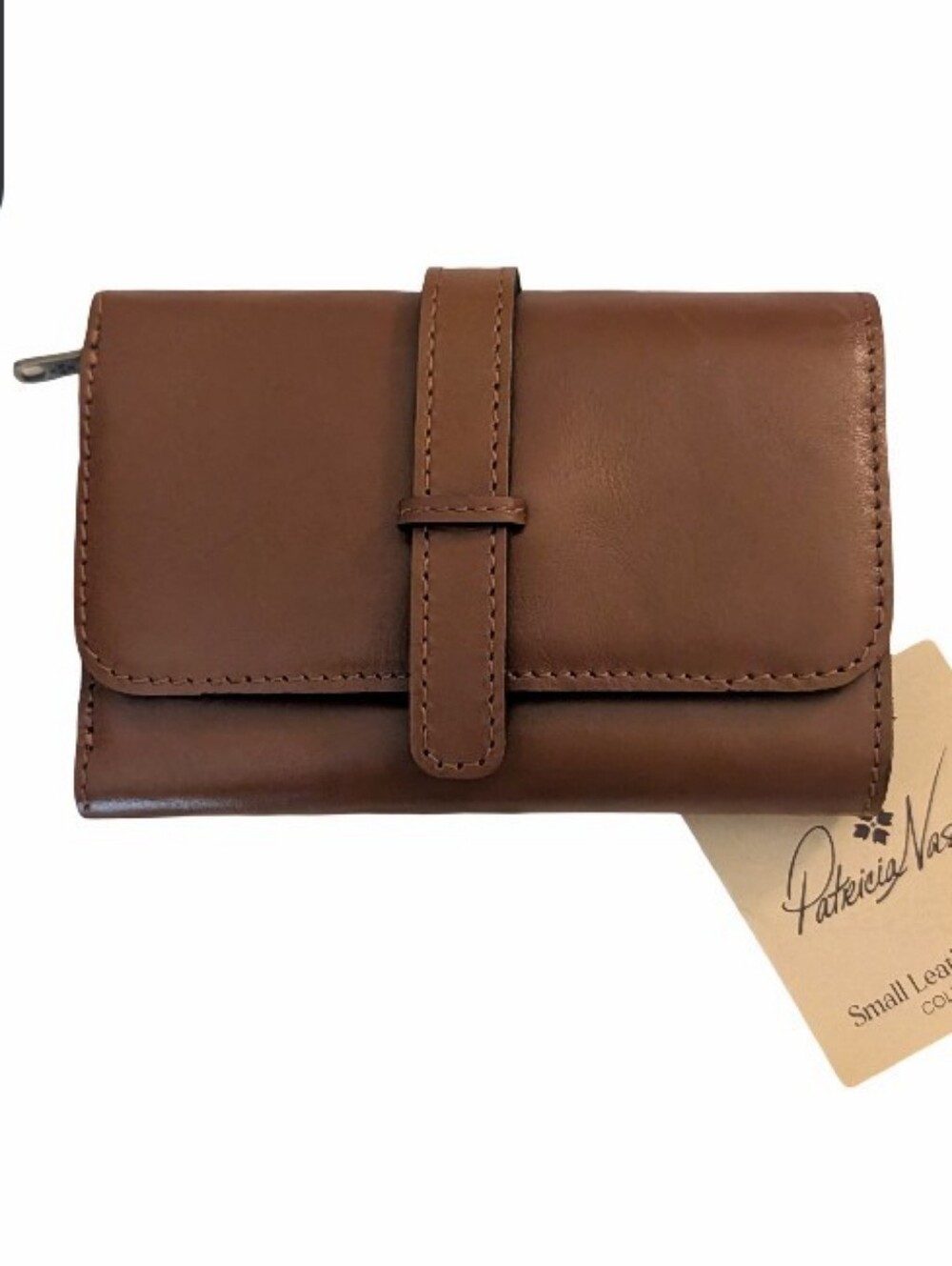 Patricia Nash Perla Tri-fold Heritage Leather Wallet in Tan Italian Leather